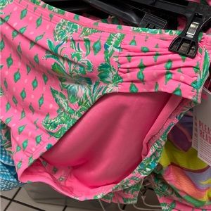 Lilly Pulitzer Pink and Green Floral Bikini Bottom